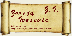 Zarija Ivošević vizit kartica